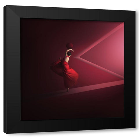 Dance Into The Light Black Modern Wood Framed Art Print by Hardibudi
