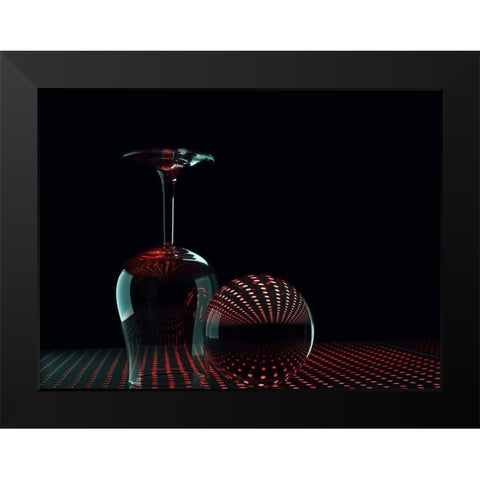 Shapes In Red Black Modern Wood Framed Art Print by Westum, Heidi