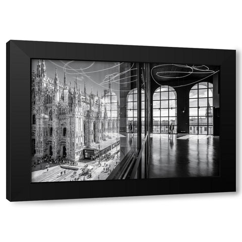 Novecentos Reflections Black Modern Wood Framed Art Print with Double Matting by Tagliarino, Marco