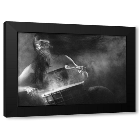 The Rhythm Of Sorrow Black Modern Wood Framed Art Print with Double Matting by Kisworo, Sebastian