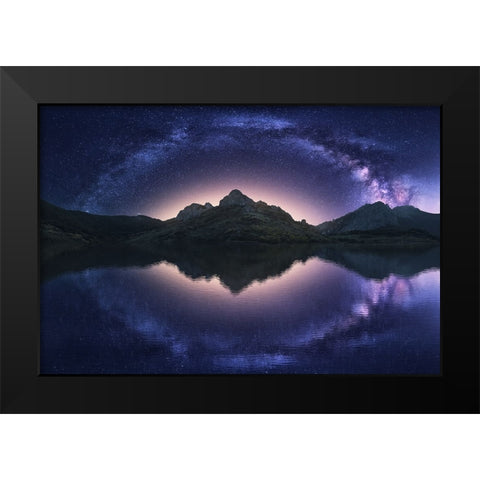 Celestial Illusion Black Modern Wood Framed Art Print by F. Turienzo, Carlos