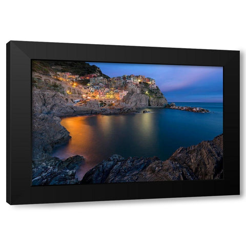 Manarola Lifestyle Black Modern Wood Framed Art Print by Doyle, Renee