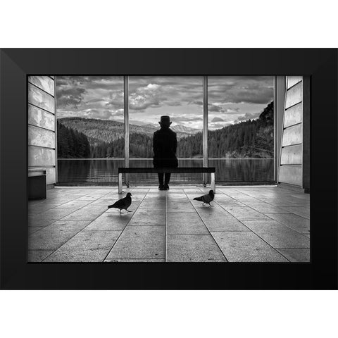 Waiting For Tomorrow Black Modern Wood Framed Art Print by Deste, Francesco