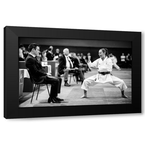 Wake Up!!! Black Modern Wood Framed Art Print with Double Matting by Rebro, Marcel