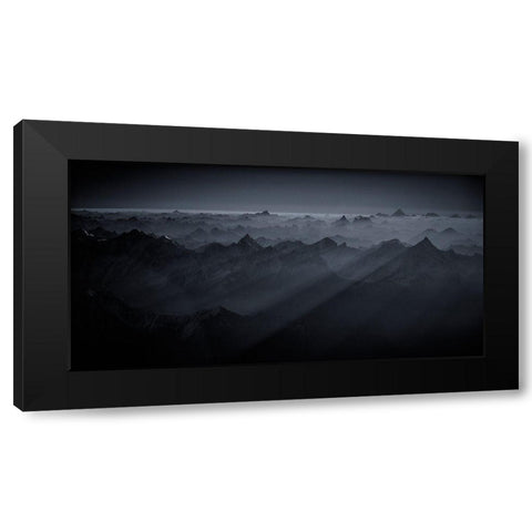 Sunrise Over The Karakoram Black Modern Wood Framed Art Print by Van Hoecke, Martin
