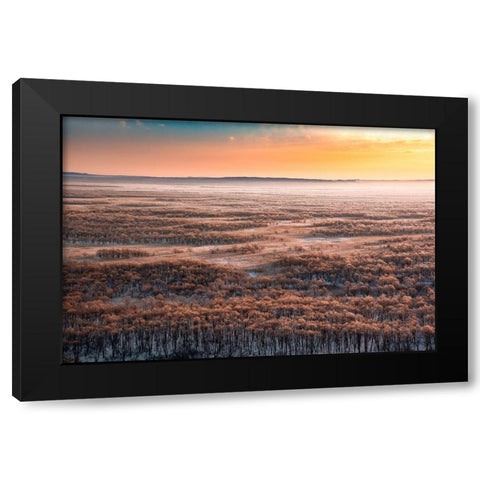 Dawn Black Modern Wood Framed Art Print with Double Matting by Nihashi, Susumu