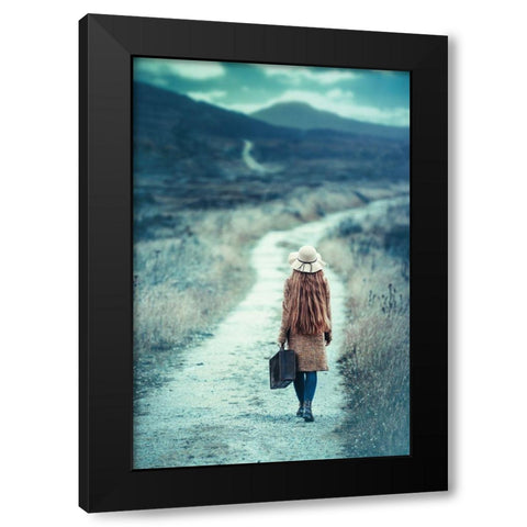 On The Way Black Modern Wood Framed Art Print by Russocka, Magdalena