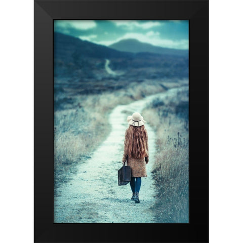 On The Way Black Modern Wood Framed Art Print by Russocka, Magdalena
