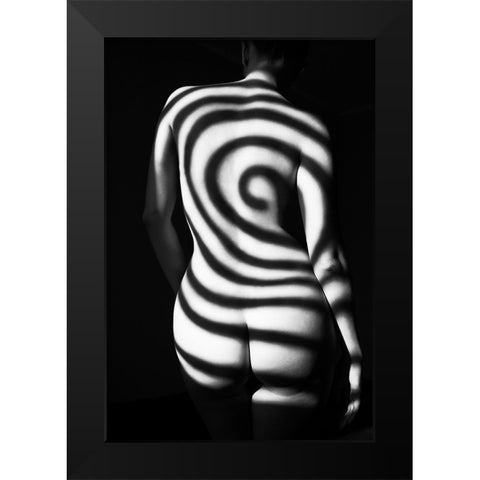 Lines Black Modern Wood Framed Art Print by Faletkin, Mikhail