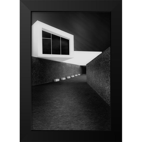 Light Games Black Modern Wood Framed Art Print by Azevedo, Olavo