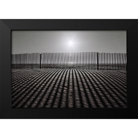 Grey Over Grey Black Modern Wood Framed Art Print by Abrantes, Paulo