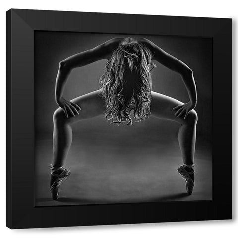 The M Shape Black Modern Wood Framed Art Print by Gallon, Florian
