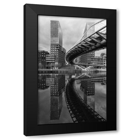 Between The Two Towers Black Modern Wood Framed Art Print with Double Matting by Serra, Peru