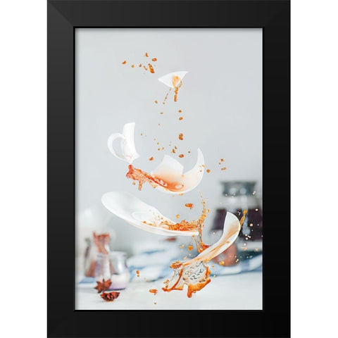 Broken Cup Black Modern Wood Framed Art Print by Belenko, Dina