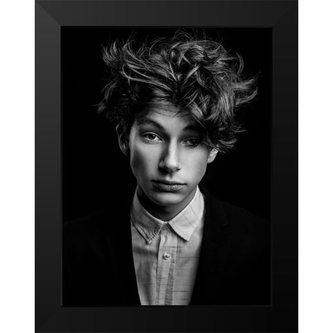 Sebastian Black Modern Wood Framed Art Print by Krystynek MQEP, Martin