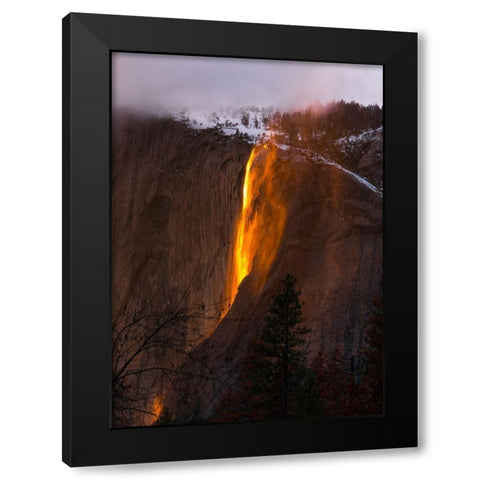 Fire Fall 2 Black Modern Wood Framed Art Print by Kim, Eunice