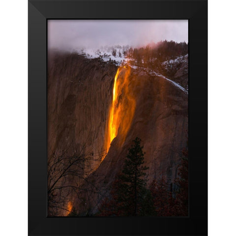Fire Fall 2 Black Modern Wood Framed Art Print by Kim, Eunice