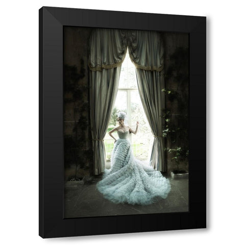 Grey Dress Black Modern Wood Framed Art Print with Double Matting by kenp
