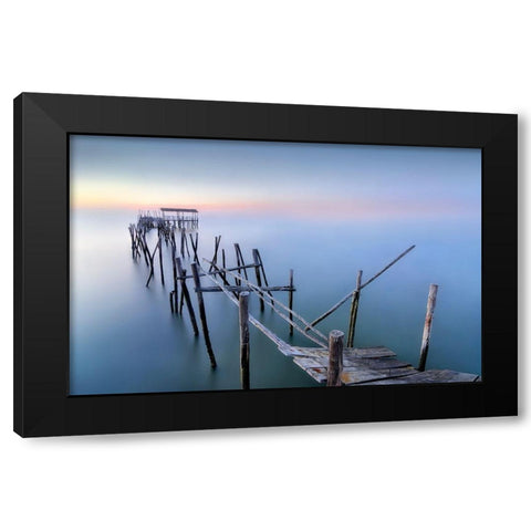 The Old Pier Black Modern Wood Framed Art Print by Osuna, Fran