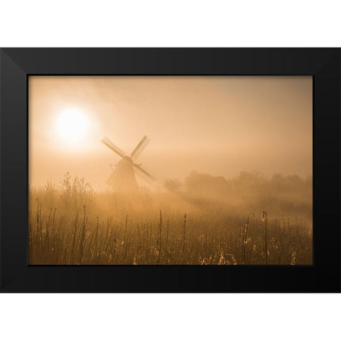 Golden Dawn. Black Modern Wood Framed Art Print by Drijfhamer, Ton