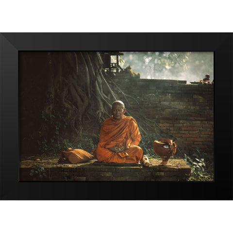 No.17 Black Modern Wood Framed Art Print by M, Adirek