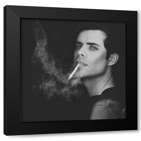 Self-Portrait Black Modern Wood Framed Art Print by Goncalves, Andre