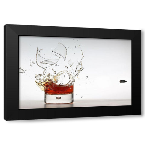 Shot Of Whisky Black Modern Wood Framed Art Print by Augusteijn, Lex