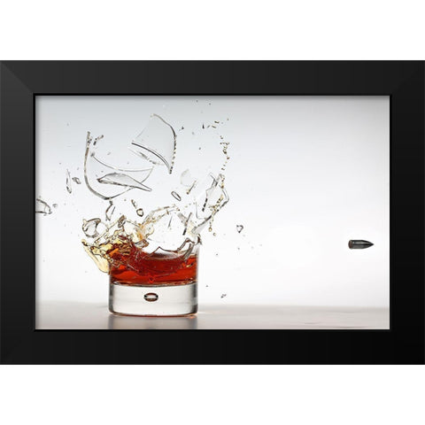 Shot Of Whisky Black Modern Wood Framed Art Print by Augusteijn, Lex