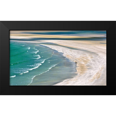 Sea Poetry Black Modern Wood Framed Art Print by Voncina, Anuska