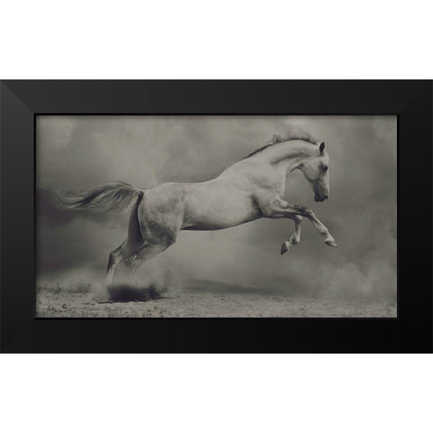 Parical Black Modern Wood Framed Art Print by Dashtrazmi, Hamze