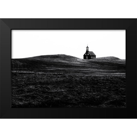 Black Chapel Black Modern Wood Framed Art Print by Oncete, Julien