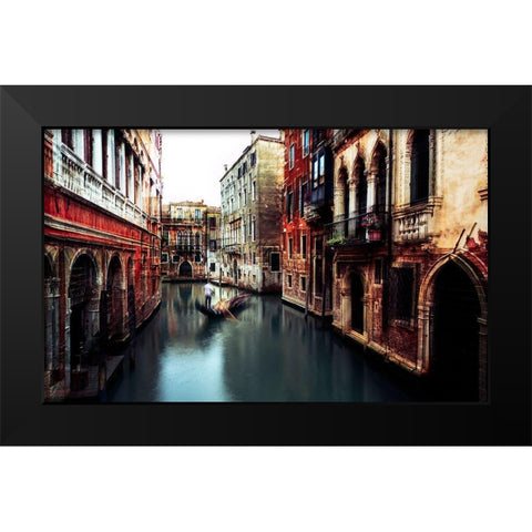 The Gondolier Black Modern Wood Framed Art Print by Chiriaco, Carmine