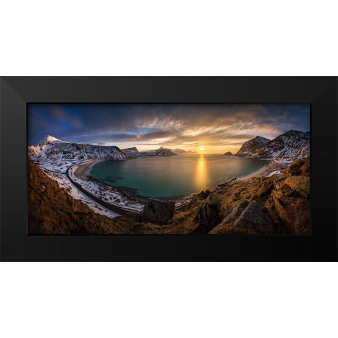 Vikbukta Black Modern Wood Framed Art Print by Kruczynski, Wojciech