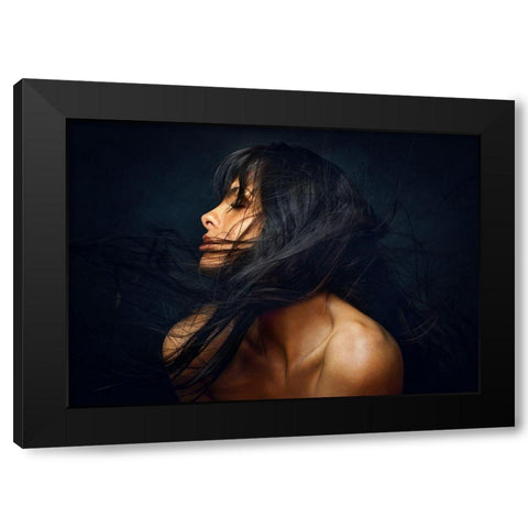 Yanika Black Modern Wood Framed Art Print by Rise, Zachar