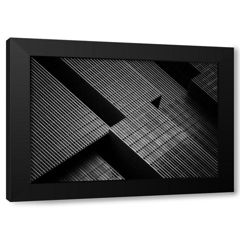 The Big Building Black Modern Wood Framed Art Print with Double Matting by Van De, Jeroen