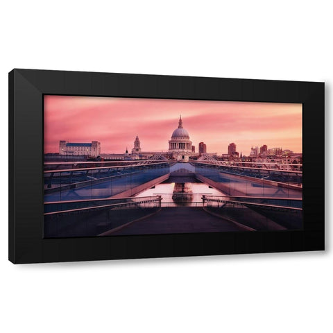 Sunrise At Millennium Bridge Black Modern Wood Framed Art Print by Cuomo, Massimo