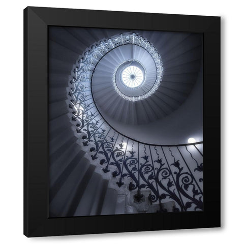 Tulip Stairs Black Modern Wood Framed Art Print with Double Matting by Cuomo, Massimo