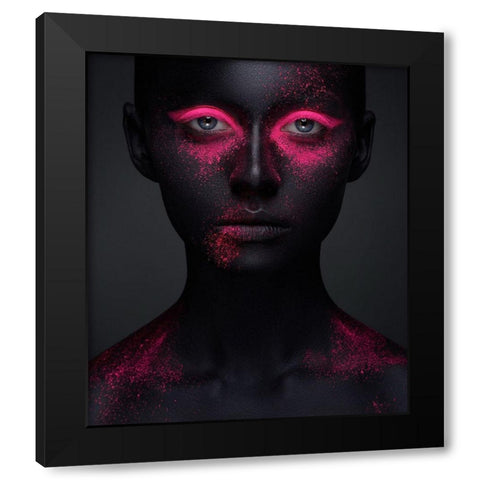 Pink Black Modern Wood Framed Art Print by Malikov, Alex