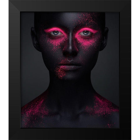 Pink Black Modern Wood Framed Art Print by Malikov, Alex