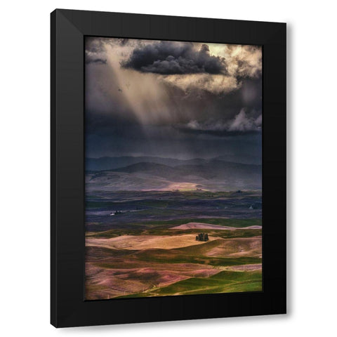 Rain Clouds Black Modern Wood Framed Art Print by Jacobs, Lydia