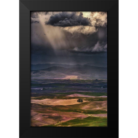 Rain Clouds Black Modern Wood Framed Art Print by Jacobs, Lydia