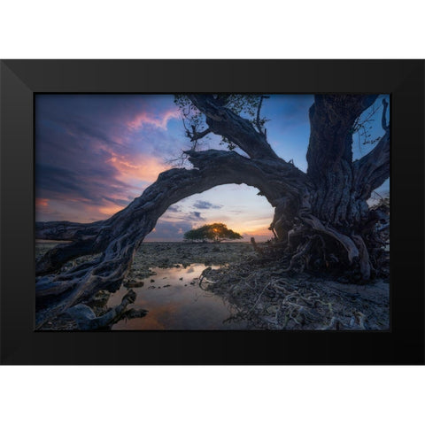 Dry Black Modern Wood Framed Art Print by Rizal, Ade