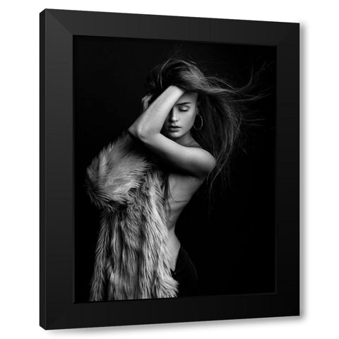 Paula Black Modern Wood Framed Art Print with Double Matting by Krystynek MQEP, Martin