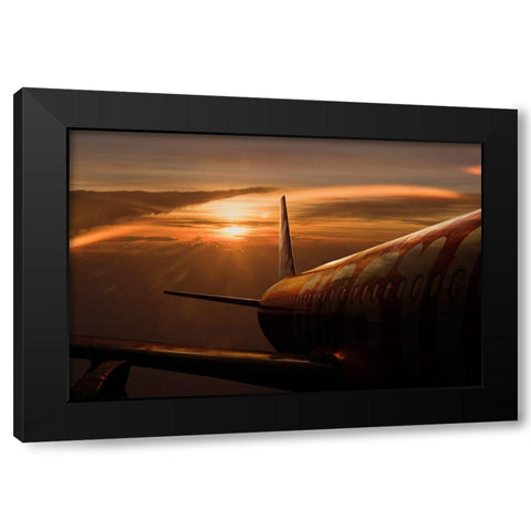 Out Of The Flight Black Modern Wood Framed Art Print with Double Matting by Khemkum, Ekkachai