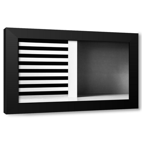 Stripes And Shadows Black Modern Wood Framed Art Print by Schuster, Inge