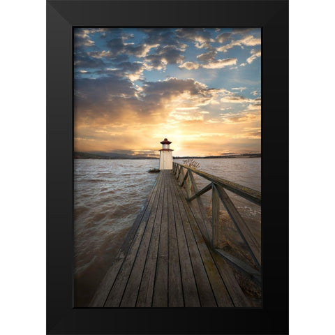 Enlightened Black Modern Wood Framed Art Print by Lindsten, Christian