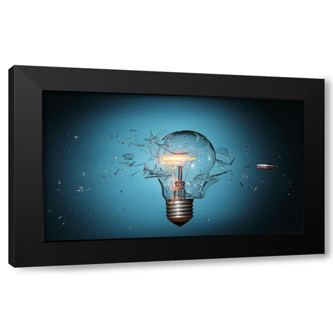 Stop Global Warming Black Modern Wood Framed Art Print by Augusteijn, Lex