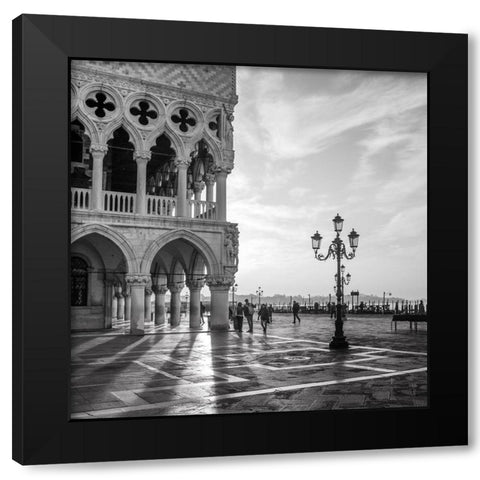 Early Morning - Venice Black Modern Wood Framed Art Print with Double Matting by Snape, Nigel