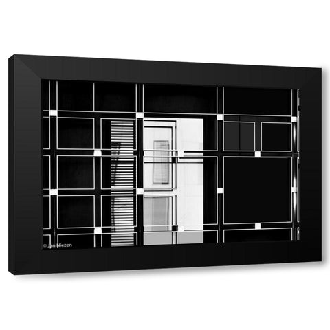 Direct And Reflection Black Modern Wood Framed Art Print by Niezen, Jan