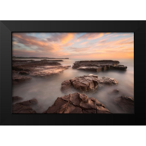 Summer Glow Black Modern Wood Framed Art Print by Zhu, Jingshu